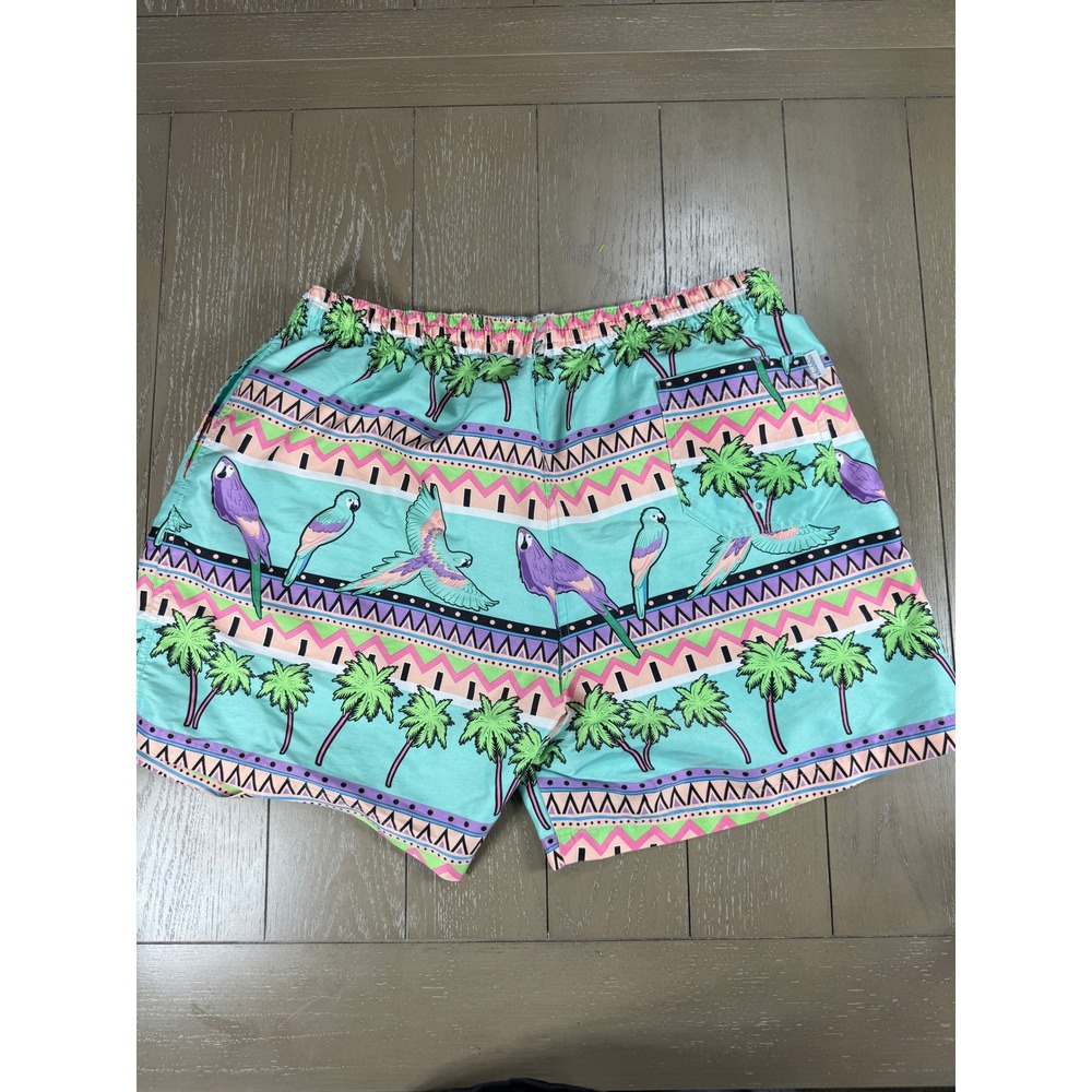 Chubbies Mens Swim Trunks Shorts XXL‎ Parrot Palm Tree Print Elastic Waist